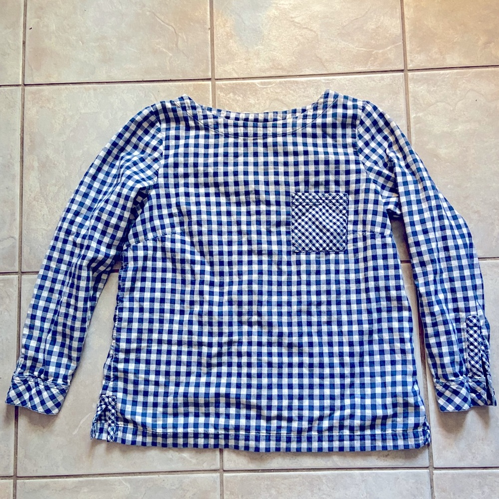 Blue long sleeve plaid shirt